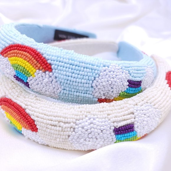 Rainbow headband, Rainbow, beaded headband, Padded headband, gift for her, - Picture 2 of 6